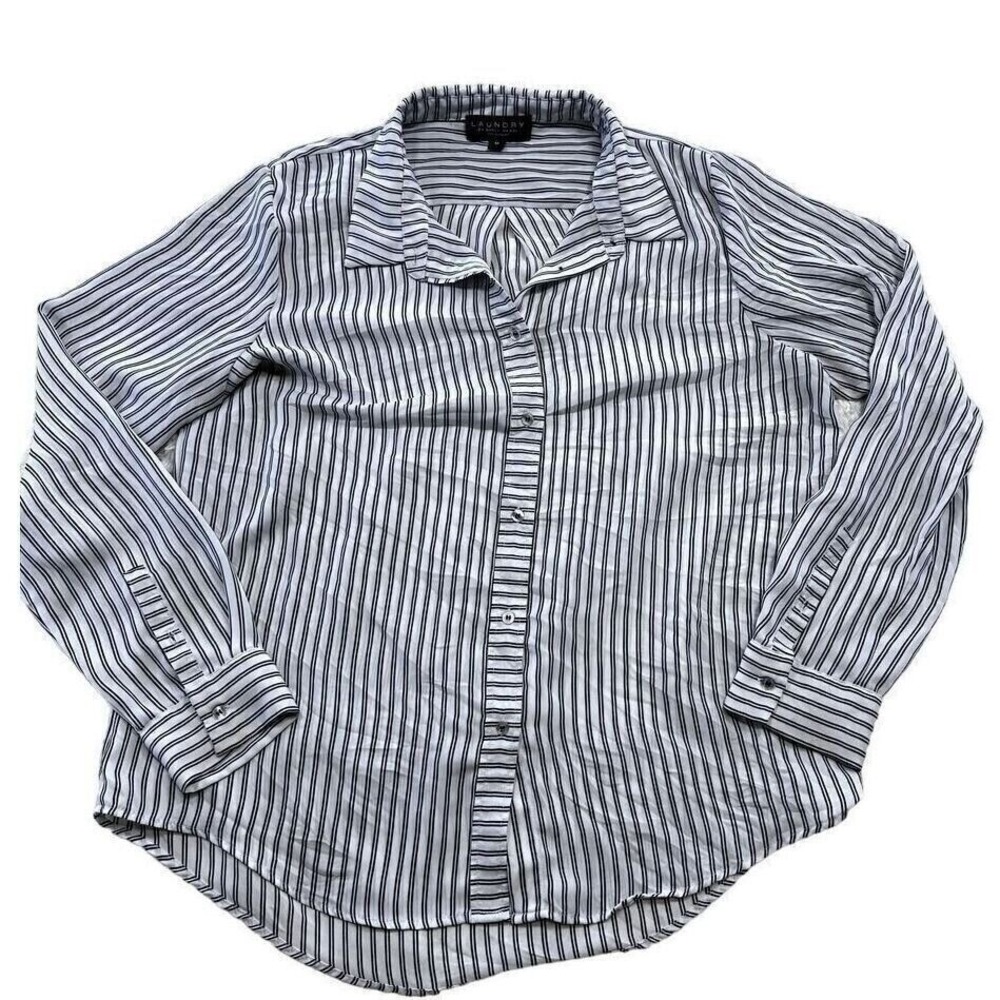Laundry by Shelli Segal Medium Striped Button Down Shirt Career Casual Workwear